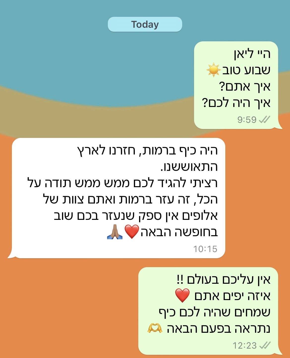 צילום מסך של שיחה עם לקוח